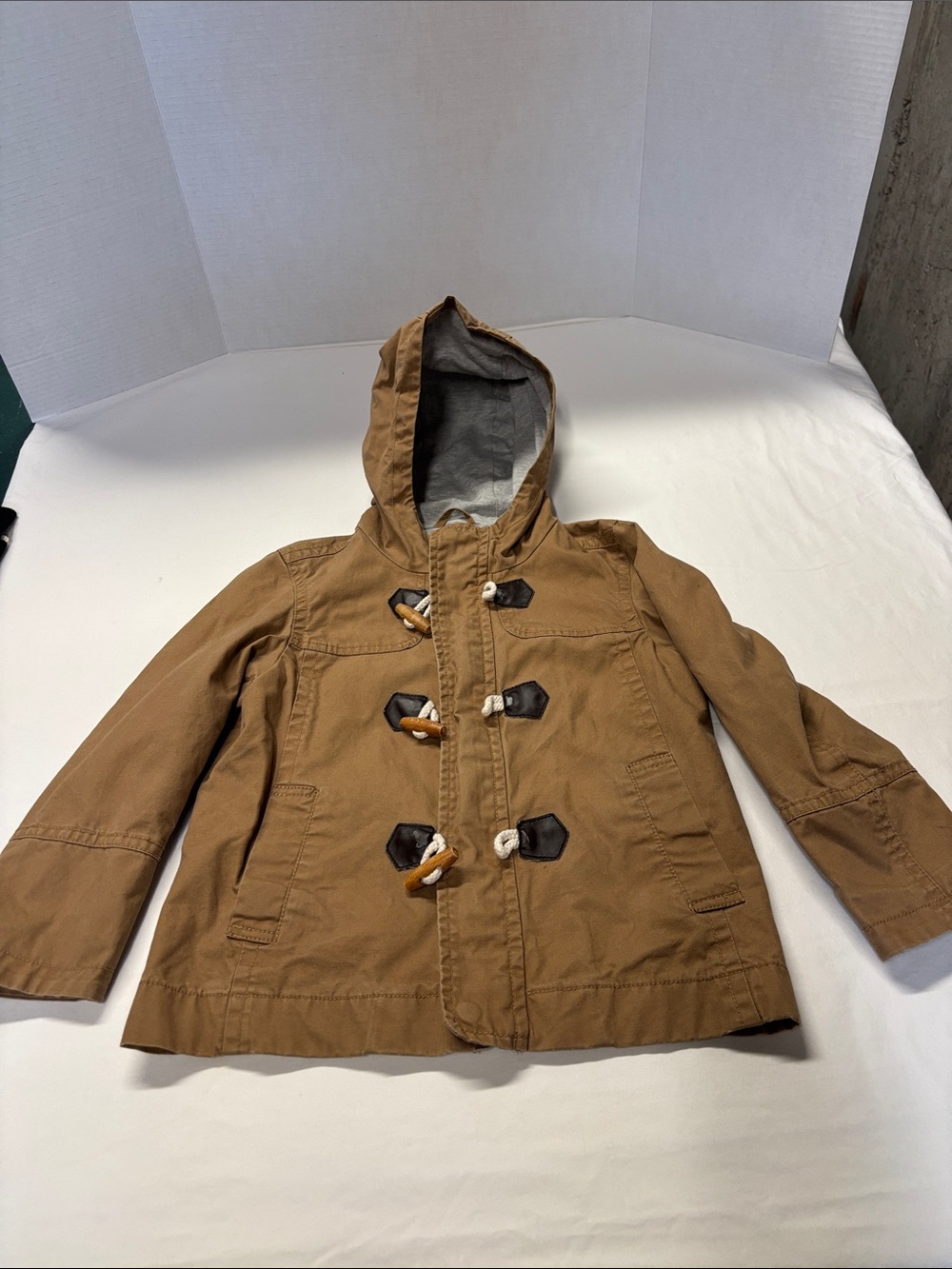 United Colors Of Benetton Kids Brown Hooded Pea Coat with Toggle Closures
